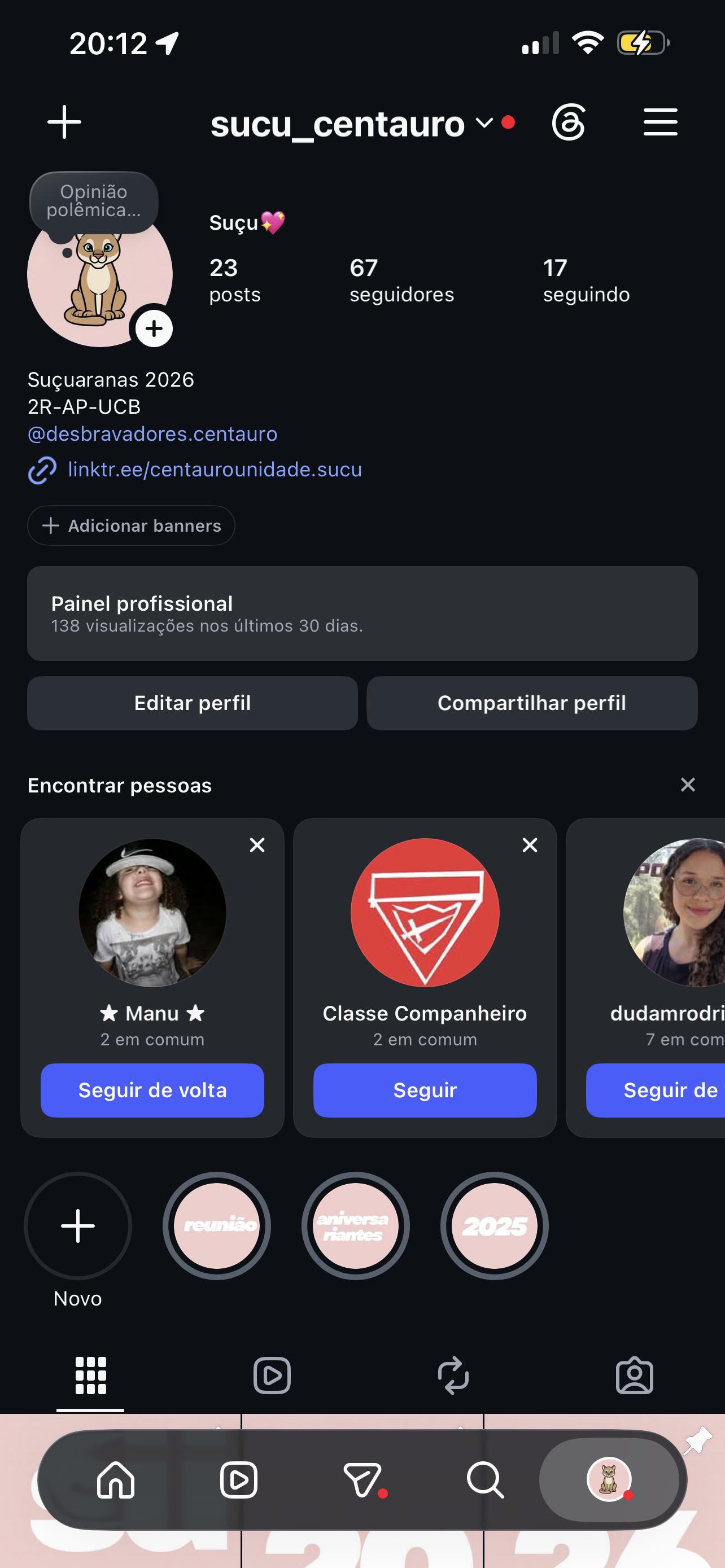 Evidência Instagran